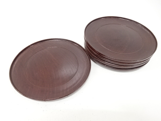 漆塗り　銘々皿　5客揃